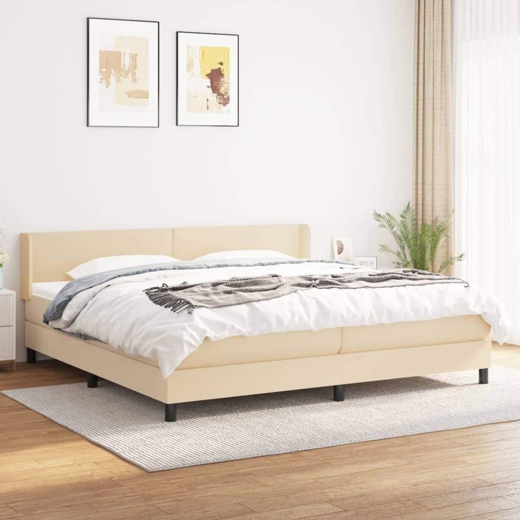 "2026 Promotion" Boxspringbett mit Matratze - Creme 200x200 cm - Stoff - Polsterbett CC6801