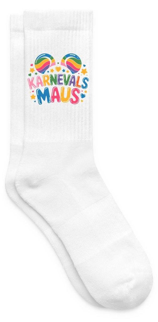 Spreadshirt Karnevalsmaus | Karneval Design Tennissocken, 37-41, Weiß