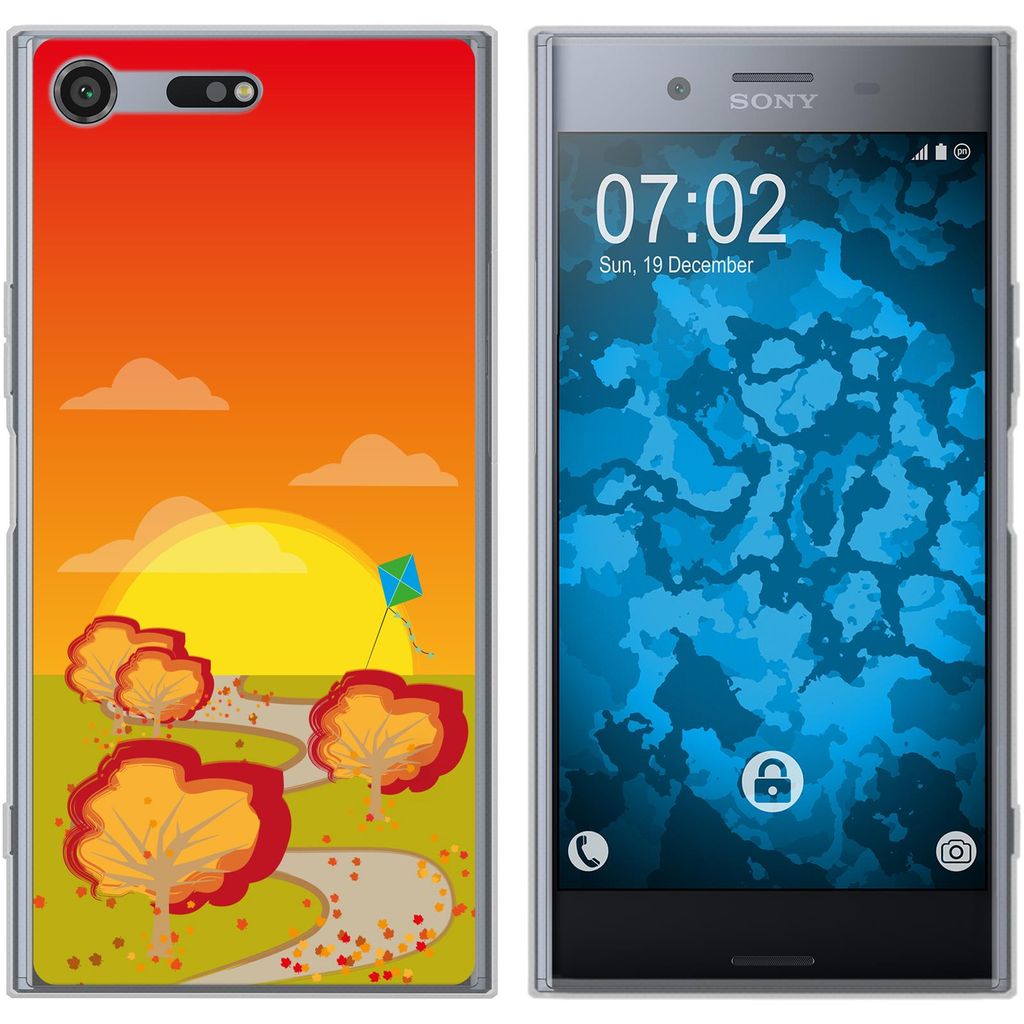 PhoneNatic Case kompatibel mit Sony Xperia XZ Premium Silikon-Hülle Herbst Drache/Kite M2