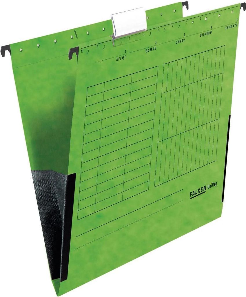 Falken 25x Hängetasche UniReg 230g/m2-Kraftkarton +Leinenfröschen Grün 80004435F
