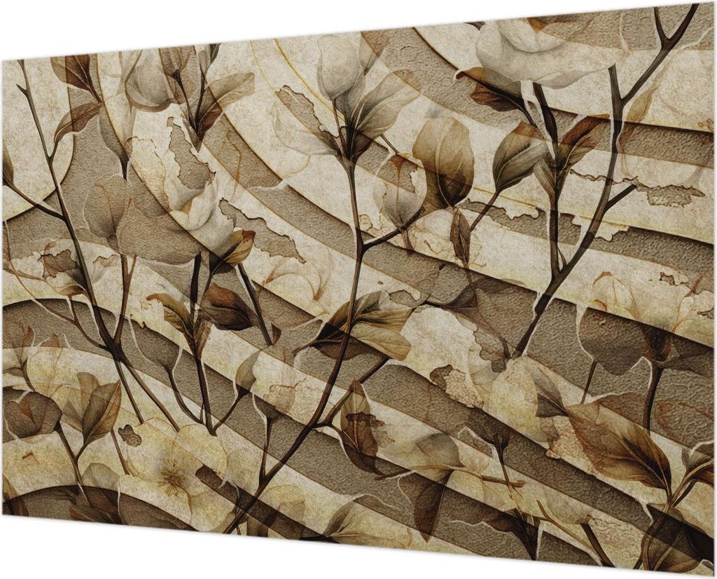 Wandtapete - Dekorative Tapete für Wohnzimmer - Tapetenfolie für Wanddekoration - 152x104 cm - Klassische Flora