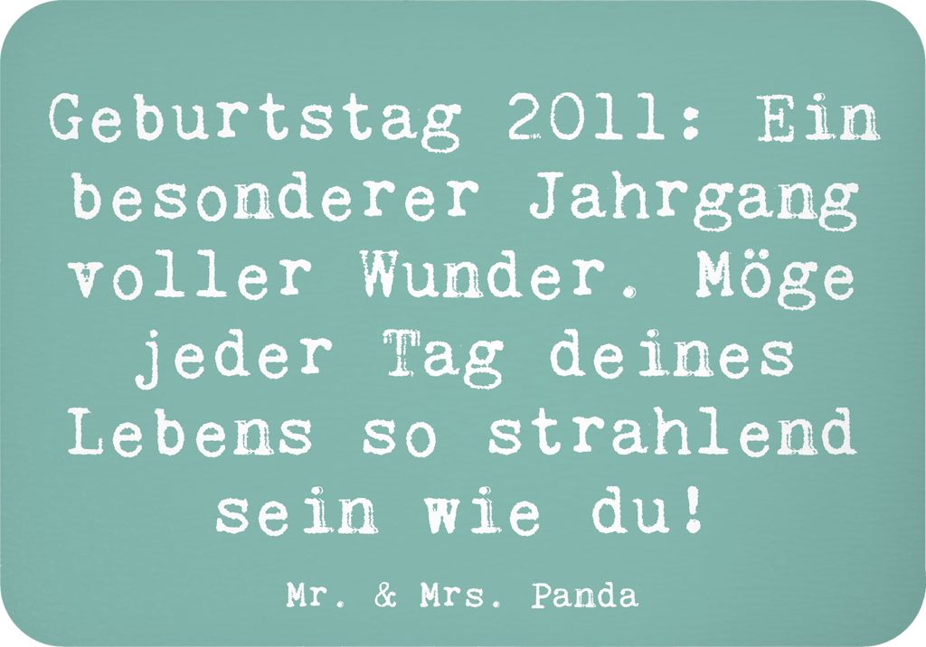 Mr. & Mrs. Panda magnet Spruch 2011 Geburtstag - Meeresbrise - Geschenk, Kühlschrankmagnet, Notizhalter, Geburtstagsgeschenk, Happy Birthday, Glü...