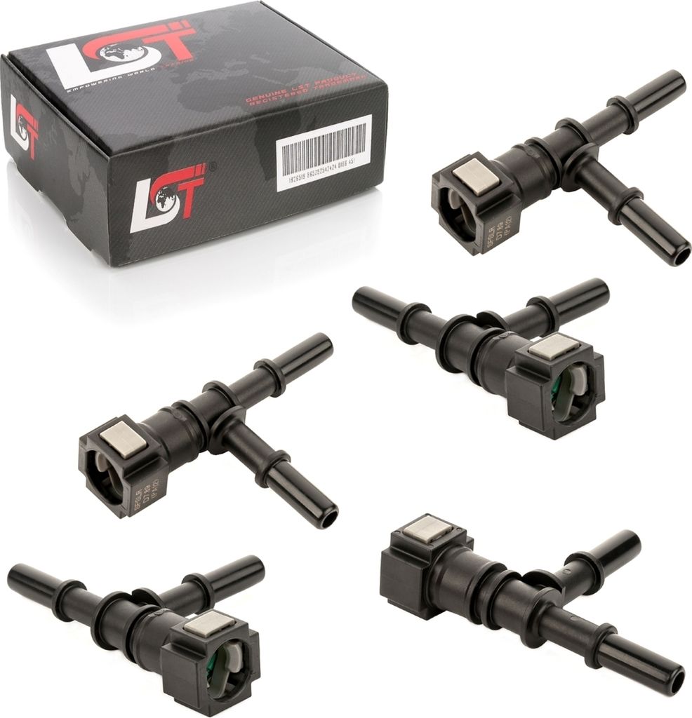 5x Kraftstoffleitung Schnellkupplung T-Stück mit doppelt Stecker 7,89 - 8 mm