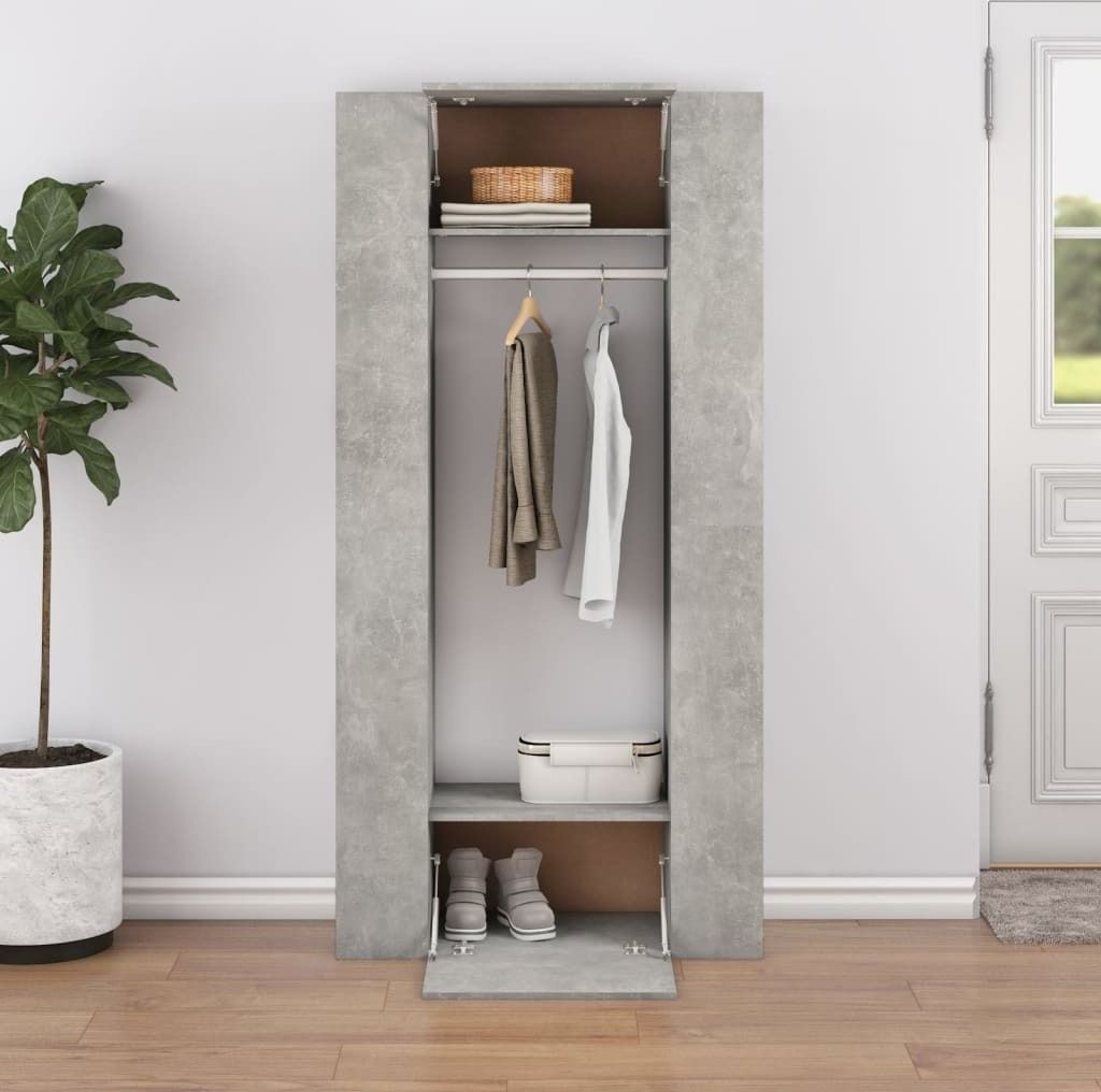Möbel Flurschränke 2er set - Betongrau Holzwerkstoff NEU928902 - Kommoden