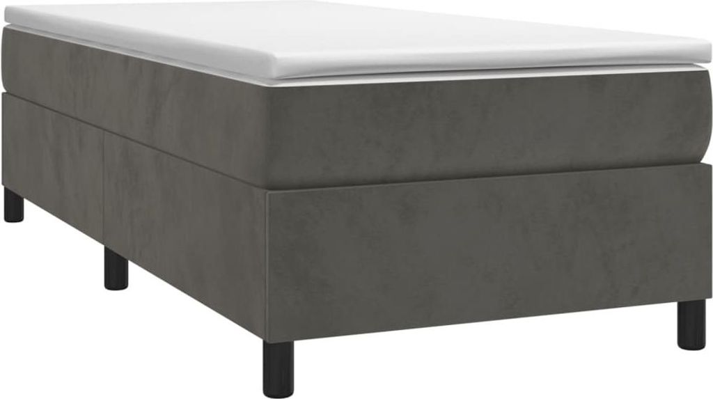 vidaXL Box spring bed frame dark grey 90x200 cm velvet Obrázok produktu 