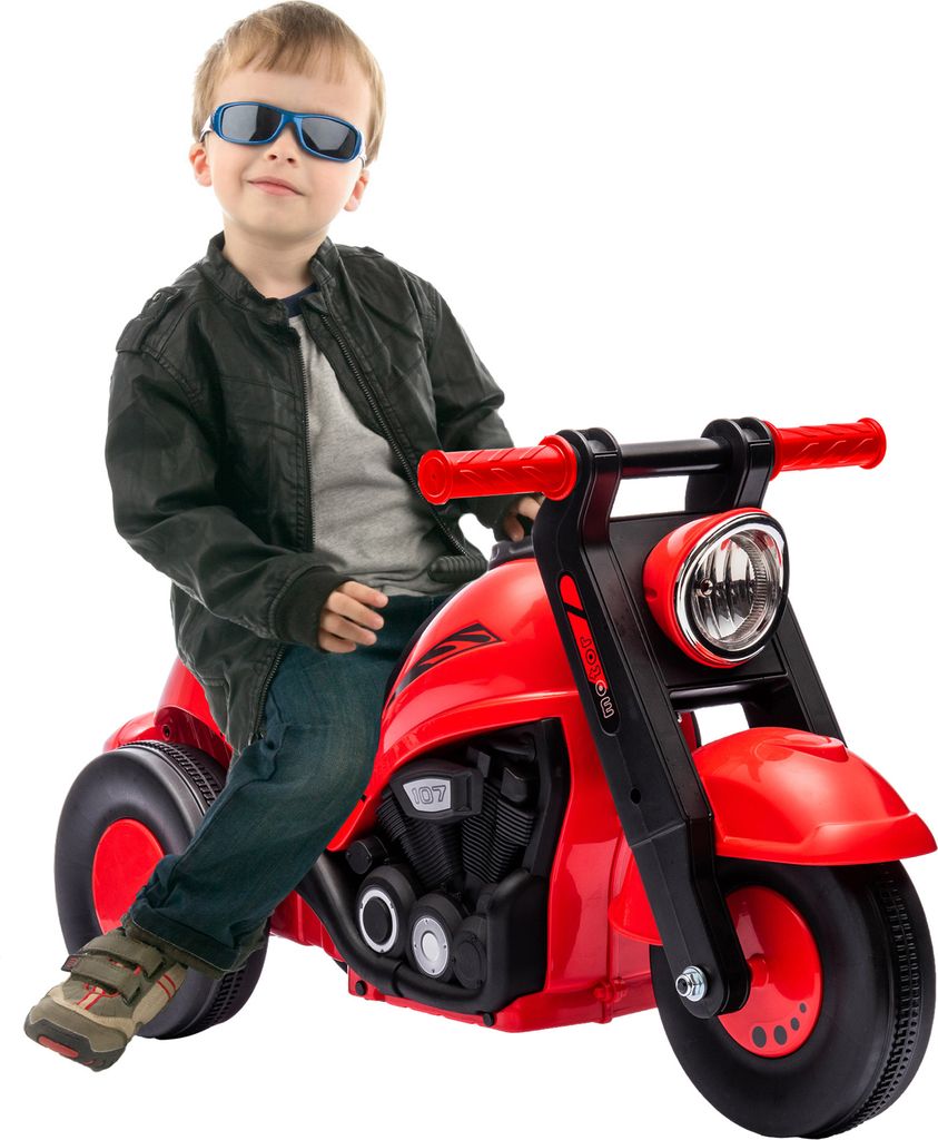 AIYAPLAY Kinder Motorrad, Rutschauto mit Musik, Kinderfahrzeug, 1,5V Kinderauto mit Blasen, Dreirad Kindermotorrad für Kinder 2-5 Jahre, bis 30 kg...