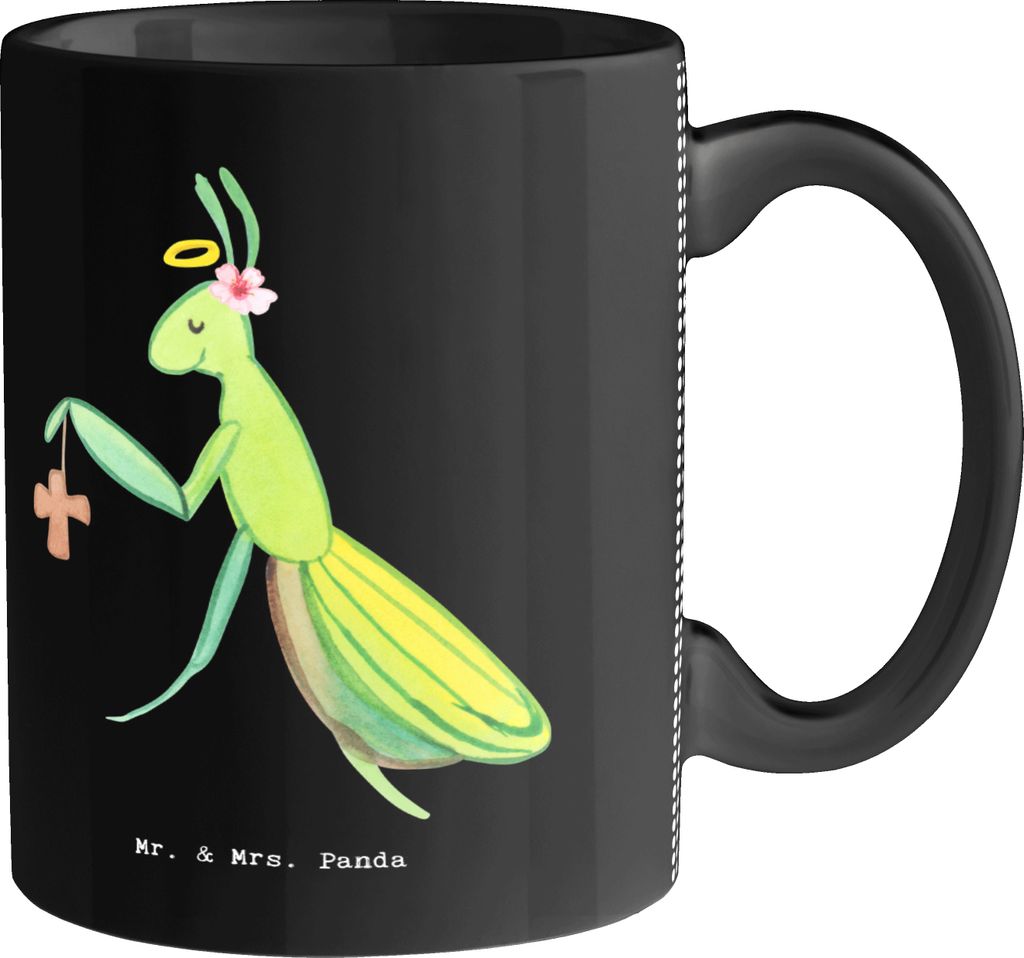 Mr. & Mrs. Panda Becher Theologin Herz - Schwarz - Geschenk, Kaffeetasse, design tasse, Teetasse, Keramiktasse