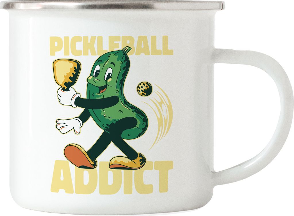 Pickleball Addict Emaille Tasse Pickle-ball Spieler Freundin