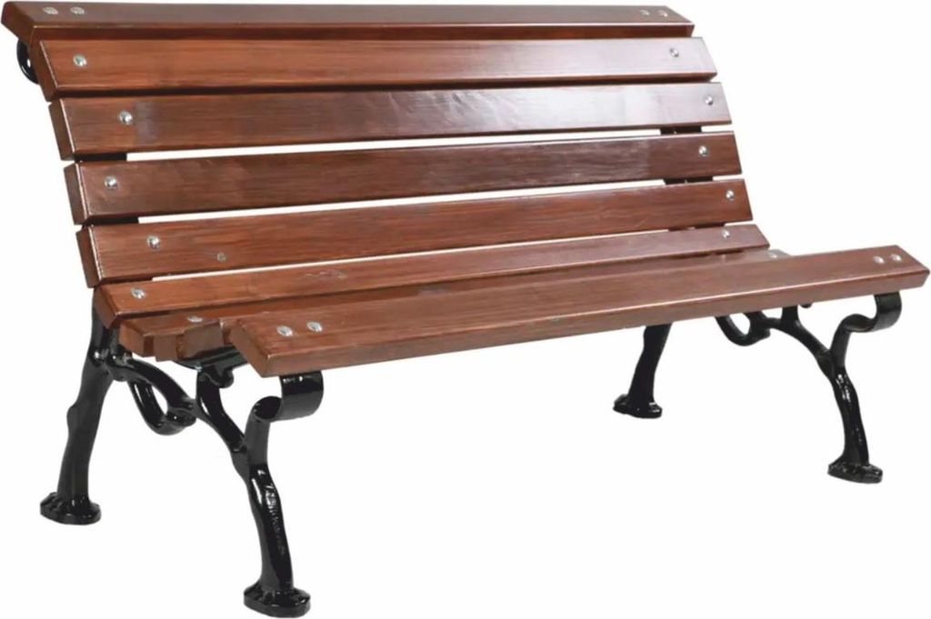 Casa Padrino Tropenholz Parkbank - Stadtbank Dunkelbraun / Schwarz 180 cm