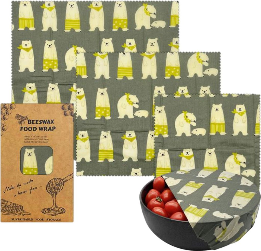 3 Stück Bienenwachsfolien Für Lebensmittel, Umweltfreundliches, Wiederverwendbares Bienenwachs-Lebensmittelfolien-Set, Bienenwachspapier (Design 12)