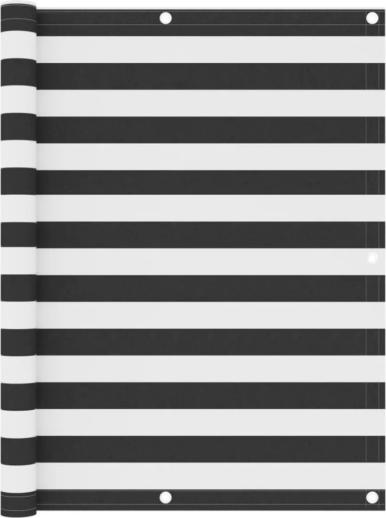 The Living Store Paravento per balcone antracite e bianco 120x400 cm Tessuto Oxford