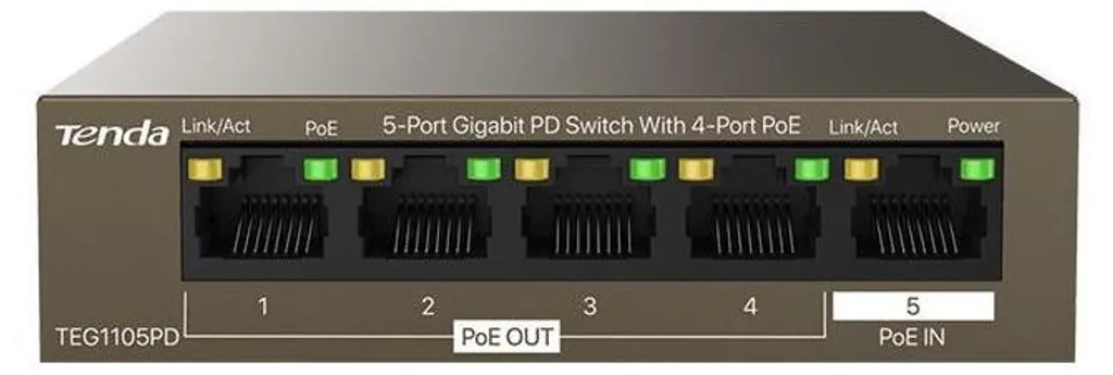 Tenda TEG1105PD Switch Gigabit PoE : Solution pour Zone sans Prise Murale