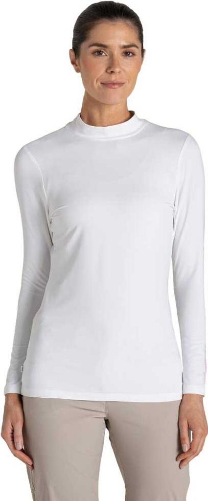 Craghoppers Nosilife Mock Neck Langarm-t-shirt Weiß 38 Damen Weiß 38