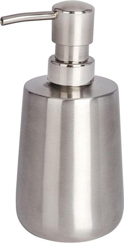 Seifenspender Solid aus Edelstahl 420 ml – Flüssigseifenspender, Spülmittelspender, Fassungsvermögen: 0,42 l, Edelstahl, 8 x 16 x 9 cm, satiniert