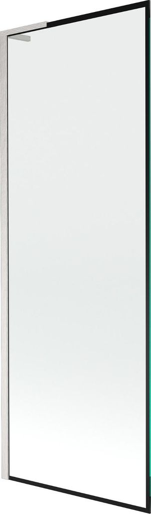 Mexen Next L Badewannenfaltwand 1-flügelig 70 x 150 cm, schwarzes Muster, gebürstetes Nickel - 895-070-000-03-70-97