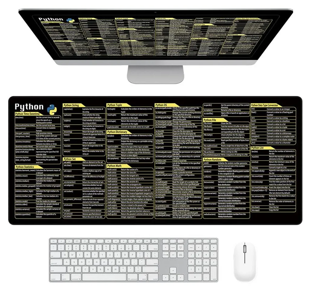 Tapis de souris Python 80x30 cm fini les oublis de raccourcis clavier