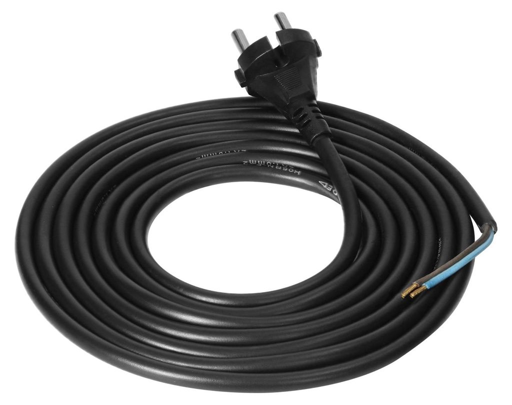 Orno | Stromkabel H05RR-F 2×1,5 mm? 3 m - Schwarz - Gummischutz - Hohe Flexibilität - IP20 Schutz