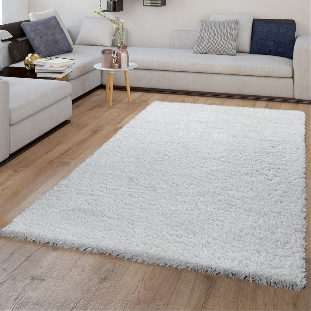 TT Home Teppich Wohnzimmer Hochflor Einfarbiges Design Produktbild 1