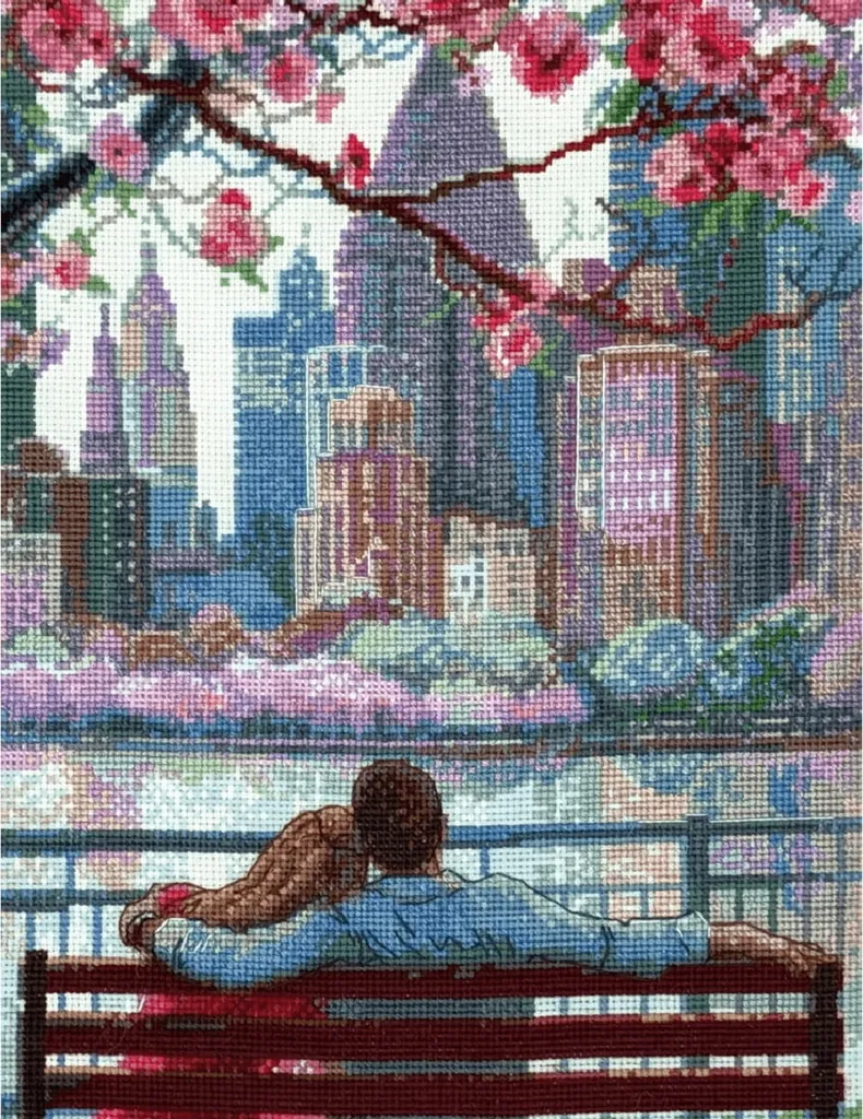Broderie point de croix kit complet New York pour loisirs créatifs