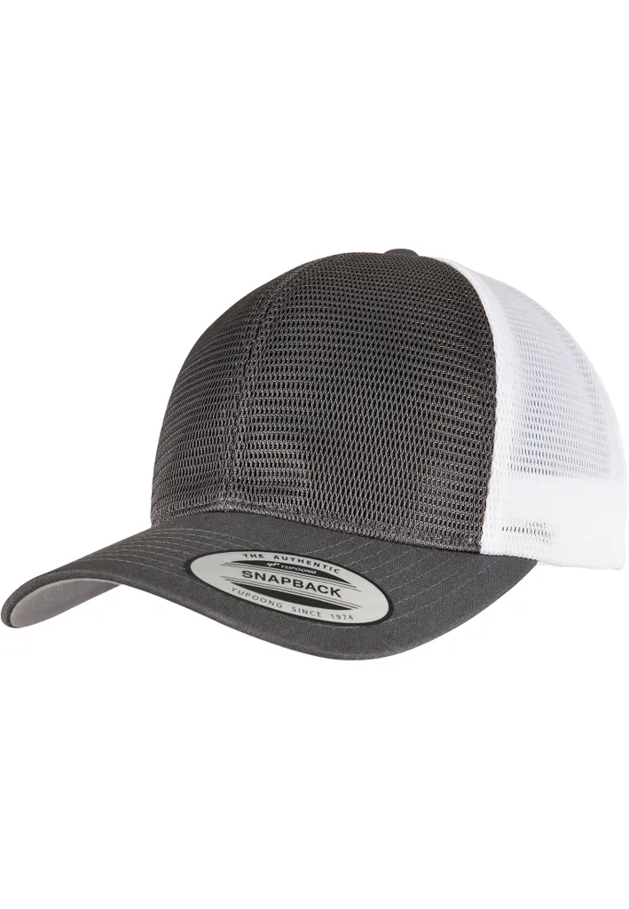 Flexfit 360 OmniMesh Trucker Snapback Cap - carbone / bianco