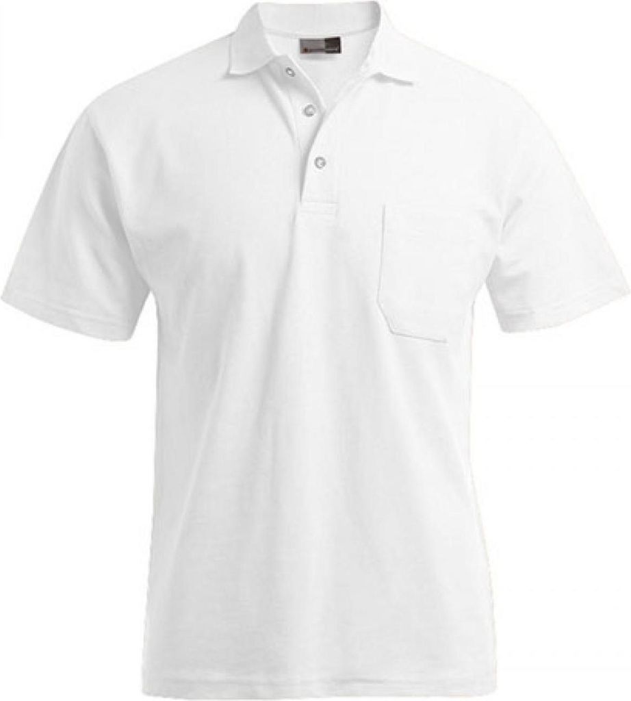 Heavy Poloshirt mit Brusttasche Herren, Weiß, L Produktbild 