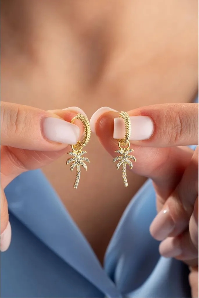 Boucles d'oreilles palmier argent 925 plaqué or : fini l'oxydation - 2