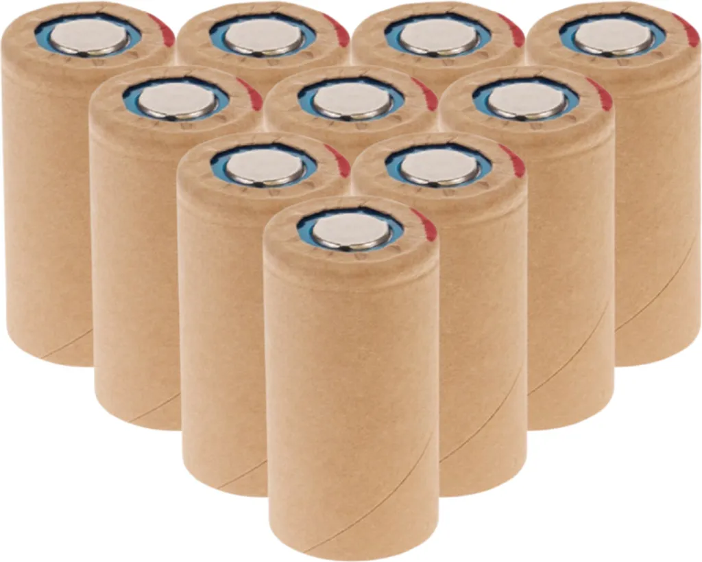 Lot de 10 Accumulateurs Rechargeables Sub-C 1,2V 3000mAh pour Outillage