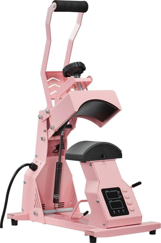 Hat Heat Press Machine for Caps Hat Press with 4pcs Platens for HTV Pink
