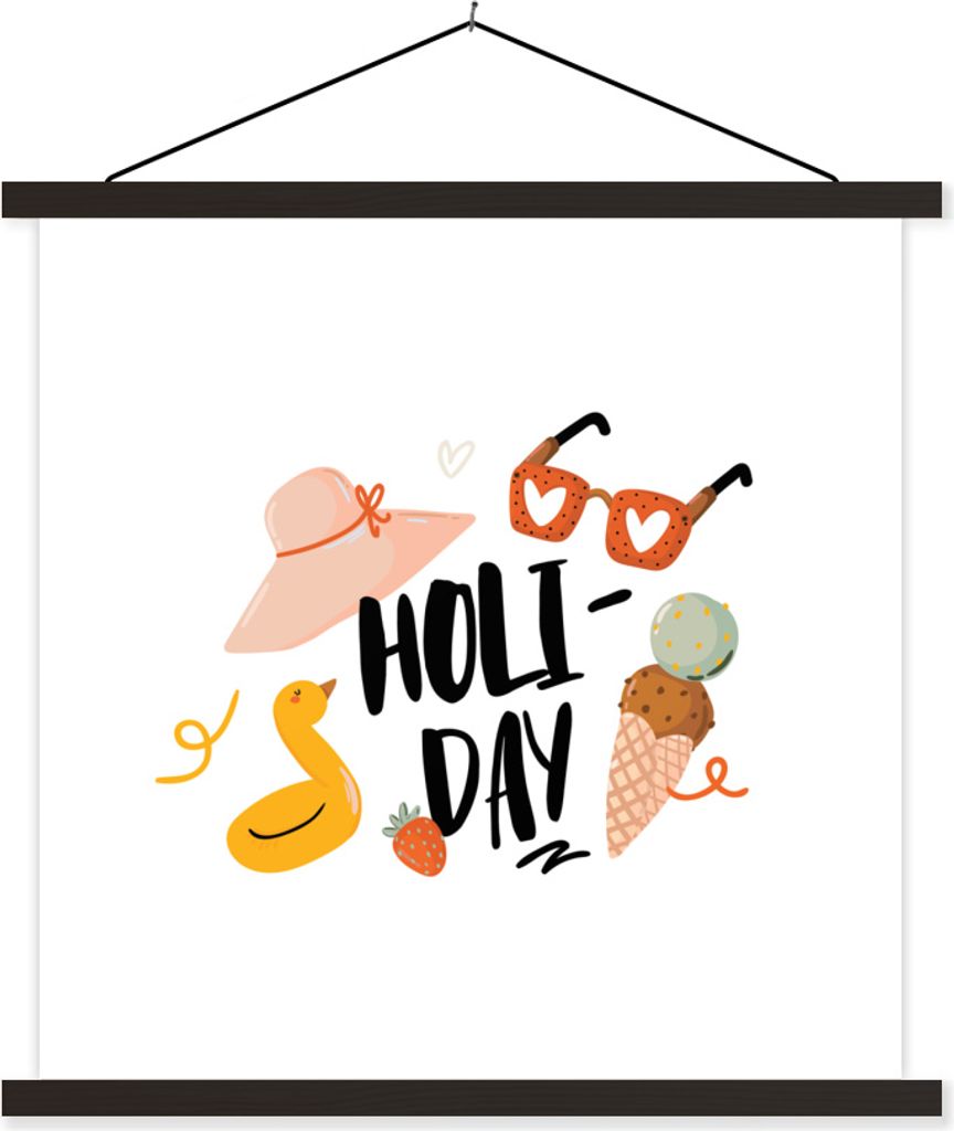 MuchoWow Textilposter Sonnenbrille - Sommer - Rot 40x40 cm mit schwarzem Rahmen - Fotos
