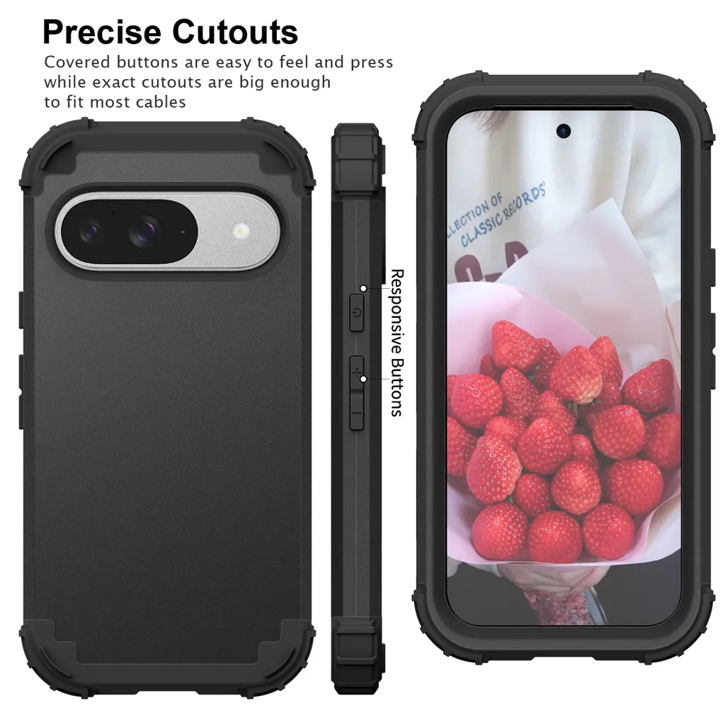 Google Pixel 10 Case Hybrid 3-in-1 Shockproof Matte Black - 2