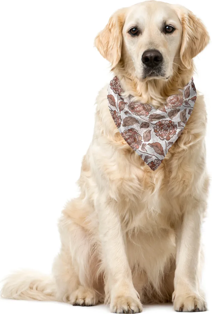 ABAKUHAUS Bandana Cani Fiori 40x40 cm - Warm Taupe Accessorio Pet