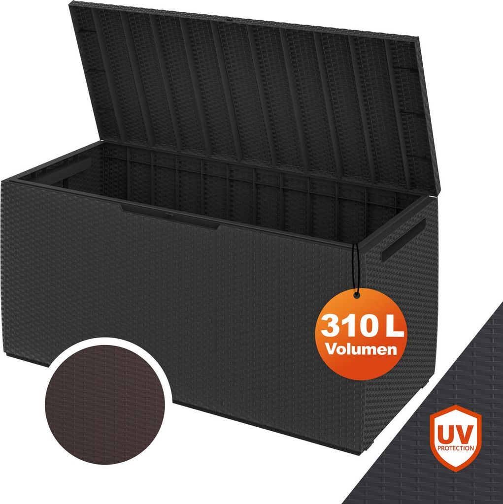DEUBA® Gartenbox 310L UV-beständig Haltegriffe Rollen Produktbild 