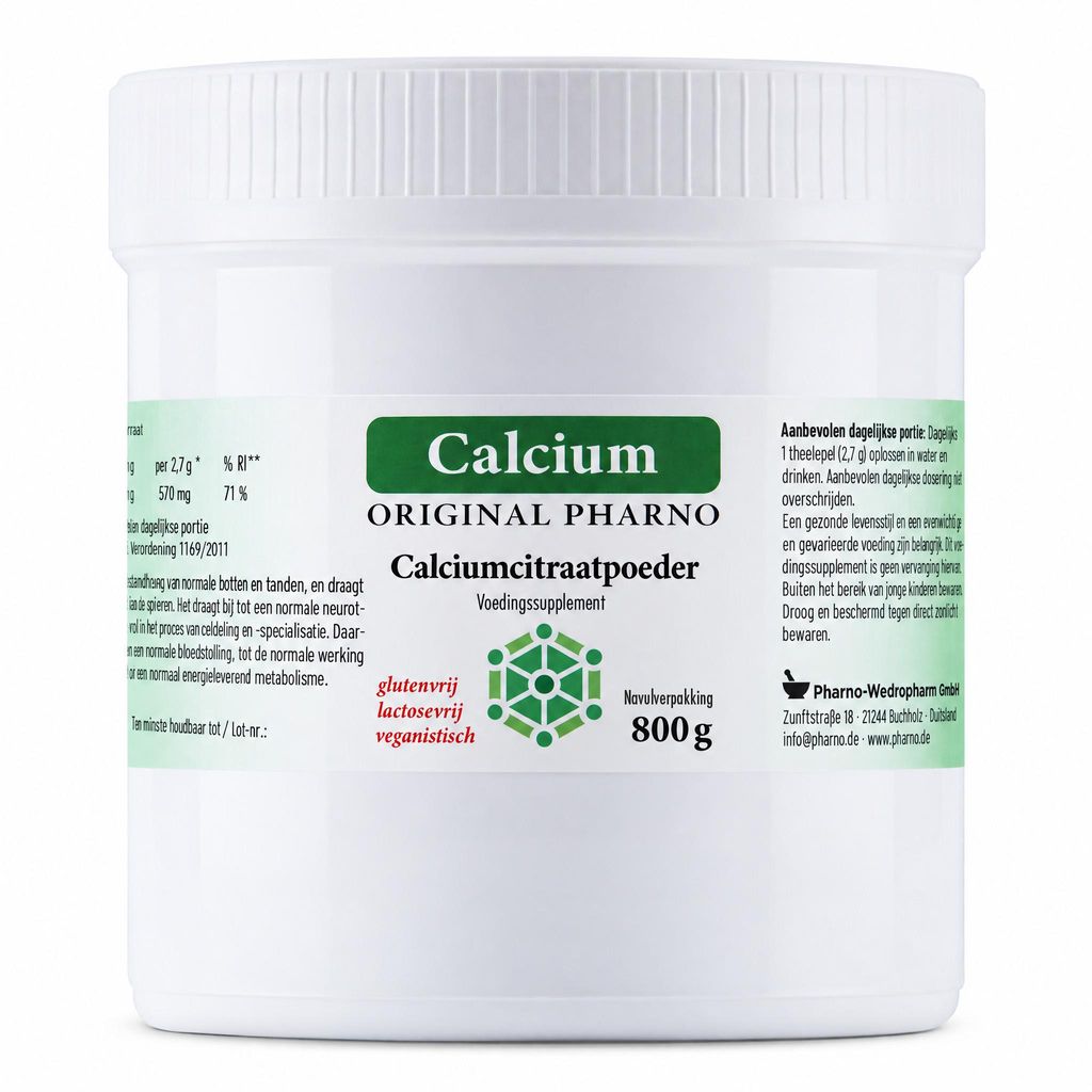Original Pharno Calciumpoeder 800 g – puur calciumcitraat Productafbeelding 