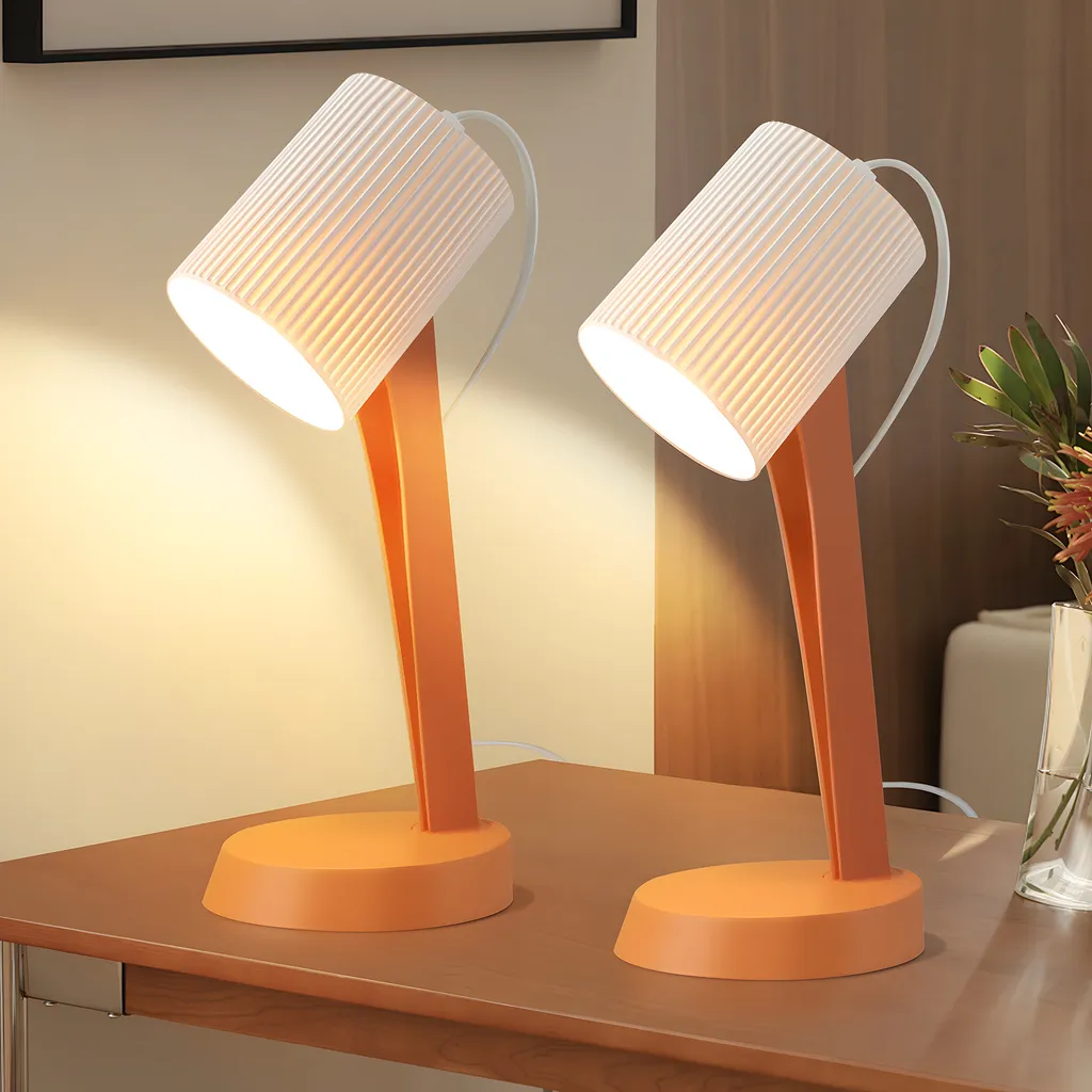 ZMH Lampe de table orange E14 : Set de 2 Lampes de Chevet de Salon Rétro