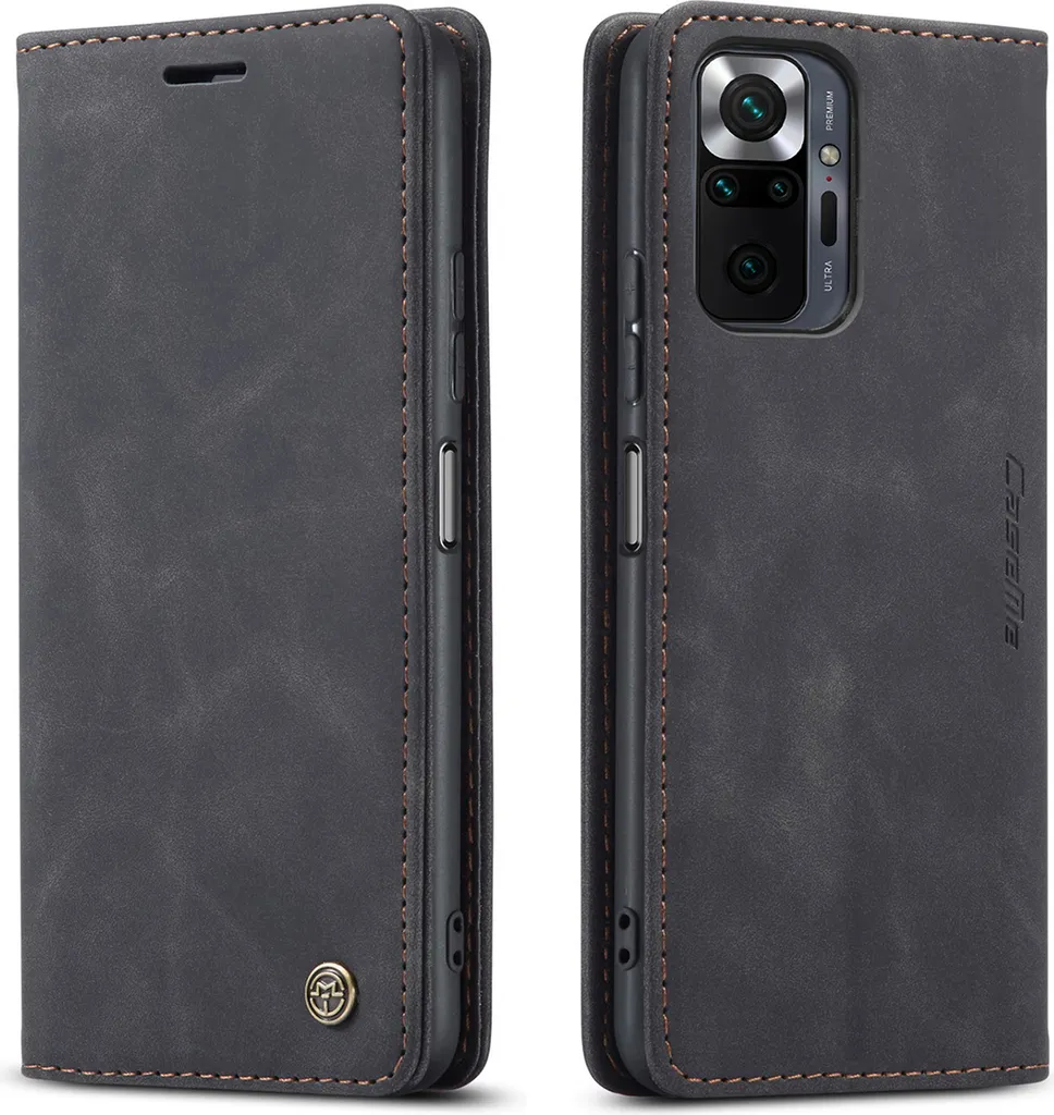 Custodia Redmi Note 10 Pro, Retro Custodia in Finto cuoio con funzione di stand Custodia protettiva per Xiaomi Redmi Note 10 Pro/Note 10 Pro Max Nero