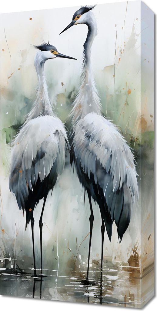 Bild 30x60cm Tanzende Reiher