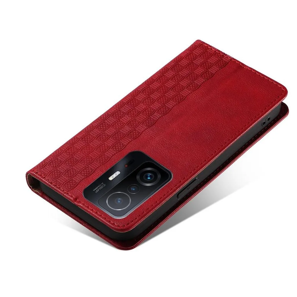 Cinturino magnetico Custodia Portafoglio + Ciondolo Mini Lanyard compatibile con Samsung Galaxy A53 5G Rosso
