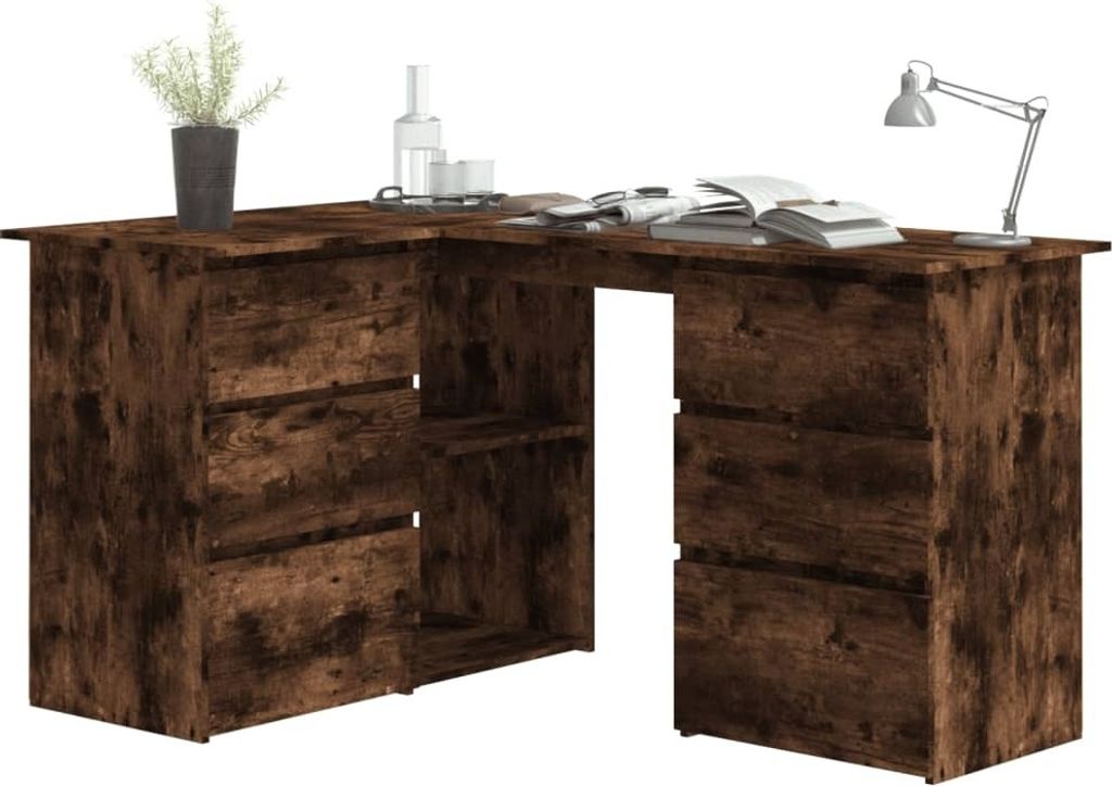 "im Sonderangebot"Eckschreibtisch/Büro-Möbel - CLORIS - PC Tisch moderner - Räuchereiche 145x100x76 cm Holzwerkstoff - NeuMöbel6468400