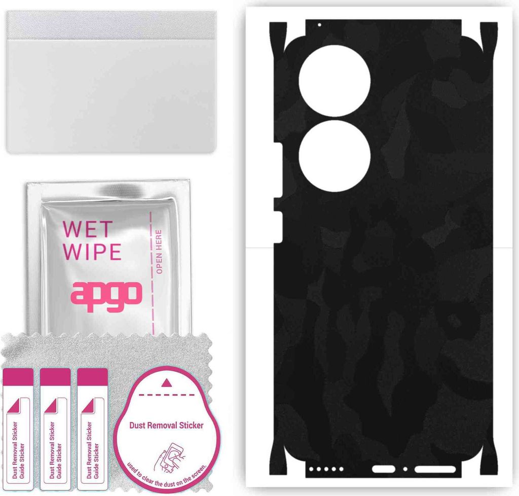 apgo Rückseite + Seiten Schutzfolie, Skin, kompatibel mit Honor 90, Hinten Displayschutzfolie aus Vinylfolie, kratzfest, einfache Montage - Schwar...