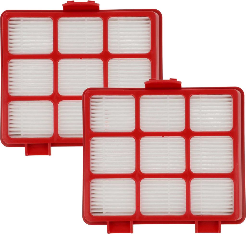 vhbw 2x Staubsaugerfilter kompatibel mit Beko VCO 32804 AW, VCO 32818 WR Staubsauger - Abluftfilter Rot Schwarz Weiß