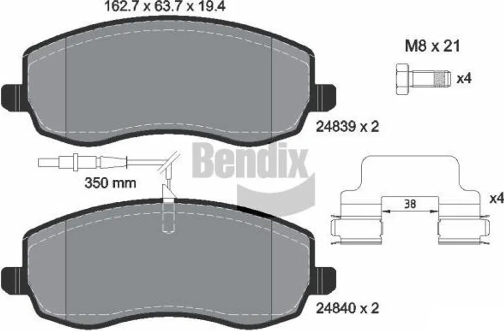 Plaquettes de frein BPD2199 haute endurance compatible OE 425394 C8