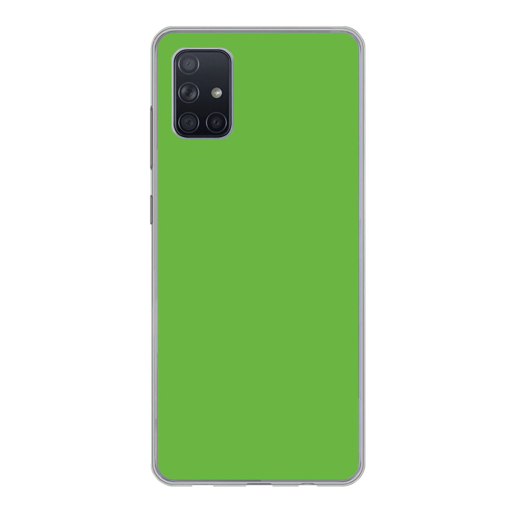 MuchoWow Handyhülle Schutzhülle Hülle für Samsung Galaxy A71 Grün - Farben - Natur Silikon Softcase Handy Hülle - Kartenbesitzer