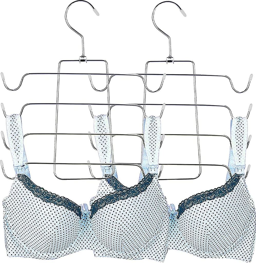 Mehrlagige Kleiderbügel - Platzsparende Kleiderbügel - Set von 2 - Faltbar für Tanktops, Cami's, BH's und Badebekleidung - Aprikose