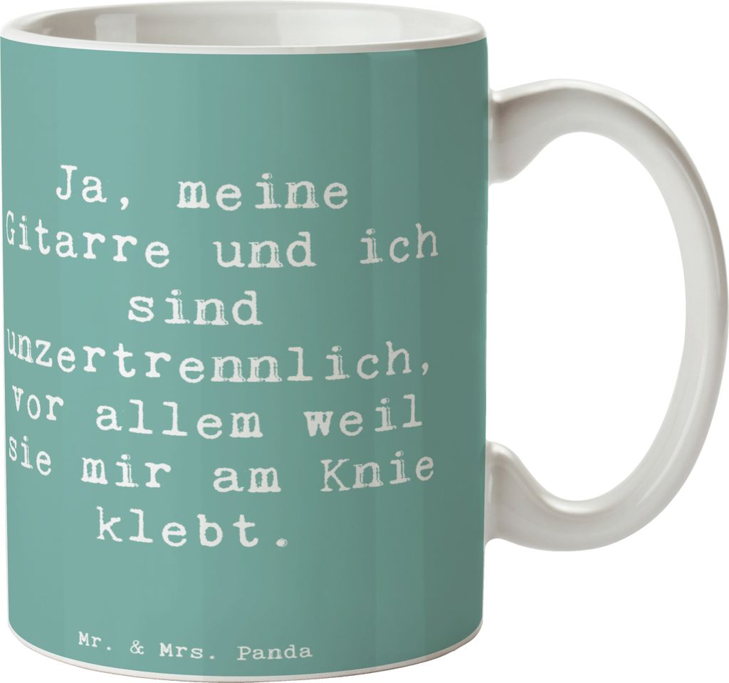 Mr. & Mrs. Panda Tasse Spruch Gitarre Freund - Meeresbrise - Geschenk, haferl, Liebe, Kaffeebecher, Leidenschaft, Musik, Teetasse, Lernen, Akustik,...