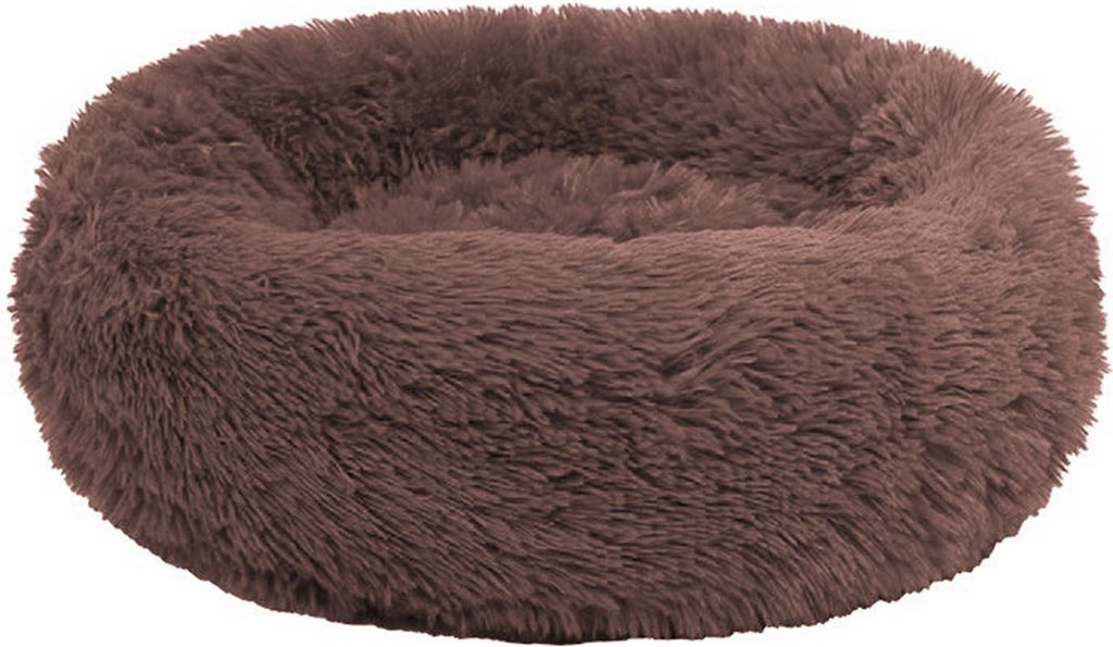 Beruhigendes Hundebett, waschbar, rund, weich, Hundenest mit rutschfester Unterseite, flauschiges Plüsch-Haustierbett aus Kunstfell für kleine, m...