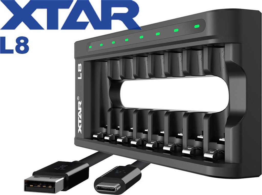 Xtar L8 – Ladegerät für Li-Ion 1,5V und Ni/MH 1,2V Akkus Produktbild 