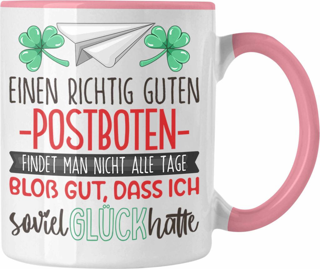 Trendation - Postboten Tasse Geschenk Dankeschön Bester Paketzusteller Der Welt Dankeschön (Rosa)