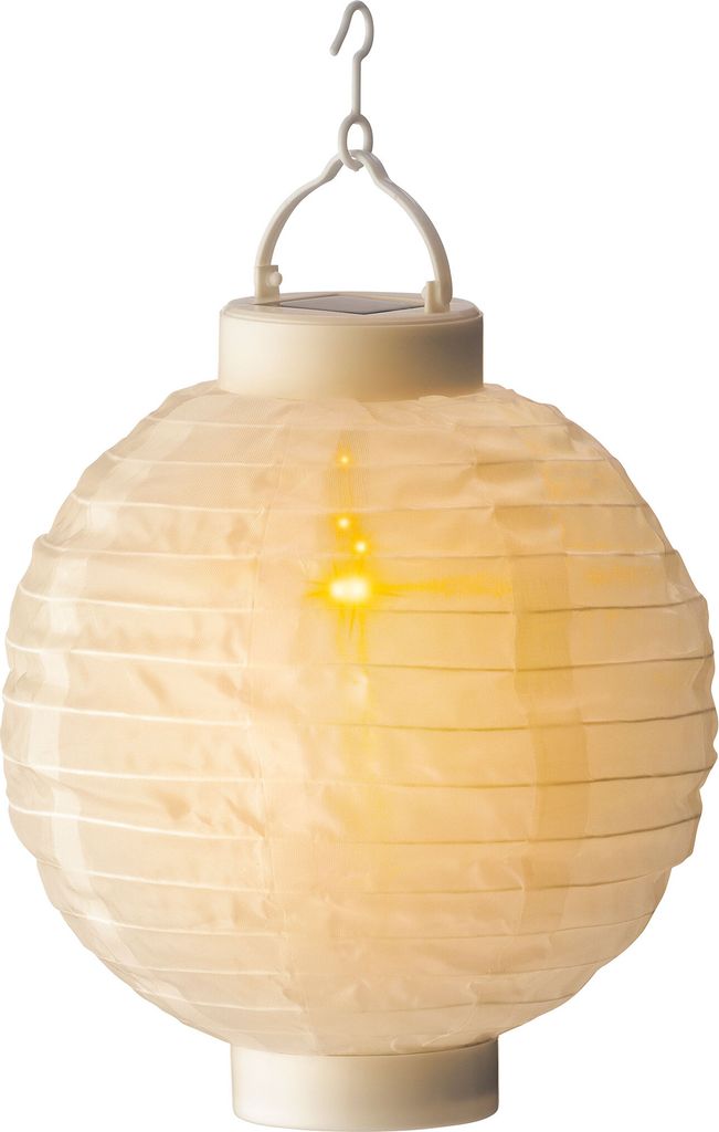 Lumineo Solar Laterne Nylon Flammeneffekt Ø20xH23cm-12L Produktbild 