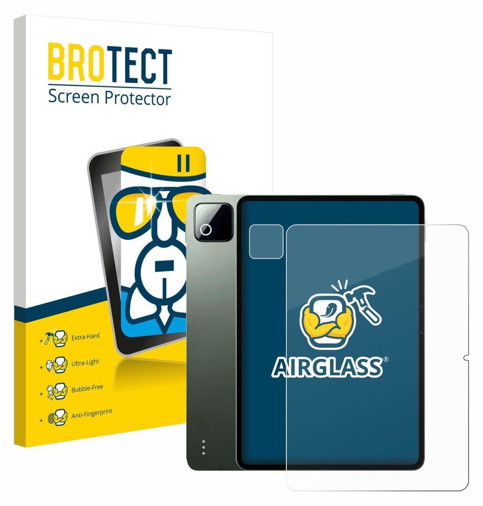 BROTECT Schutzglas für Xiaomi Pad 8 Pro (Display+Kamera) Schutzfolie Panzer Folie Glas Display Schutz klar