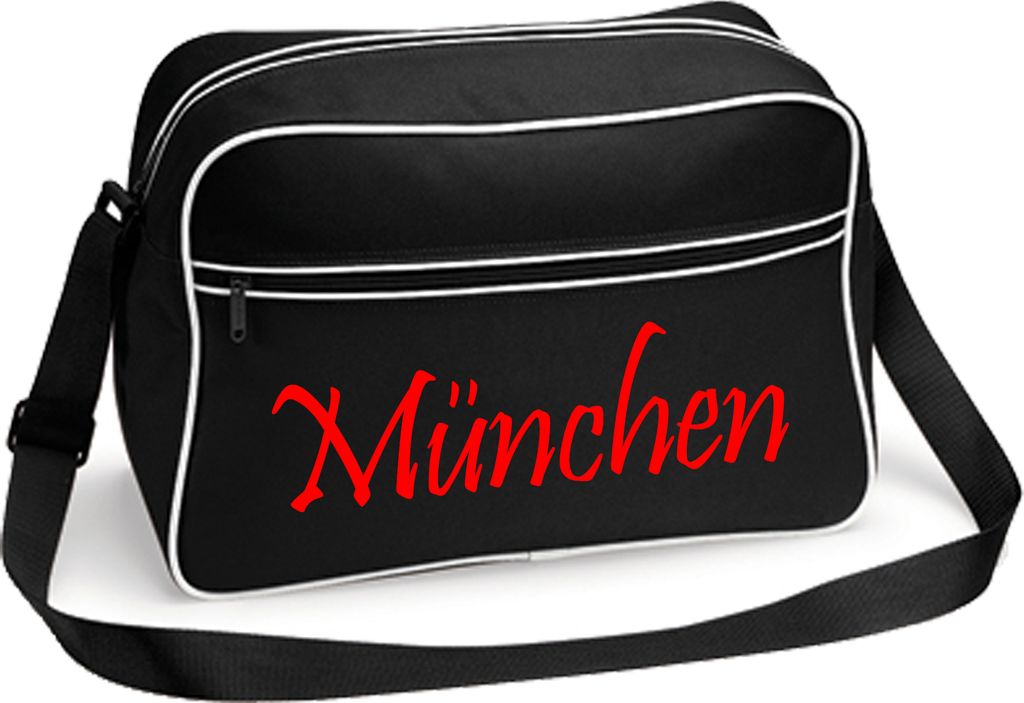 multifanshop Retrotasche - München rot - Schriftzug, Produktbild 